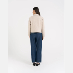 Damska KURTKA BOMBERKA przejściowa BEŻOWA z kołnierzem MORAJ